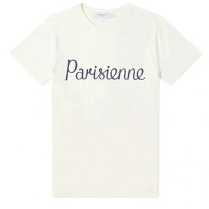 NWT MAISON KITSUNÉ PARISIENNE CLASSIC Short Sleeve TEE LATTE